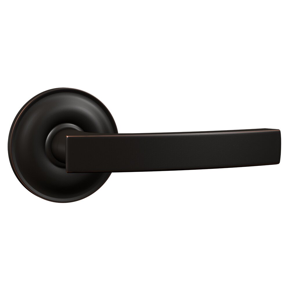 Dummy Round Rosette with Flat Curve Lever in Oil Rubbed Bronze