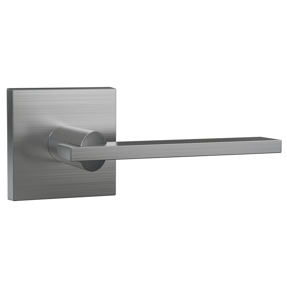 Passage Contemporary Square Rosette with Slim Contemporary Lever in Satin Nickel