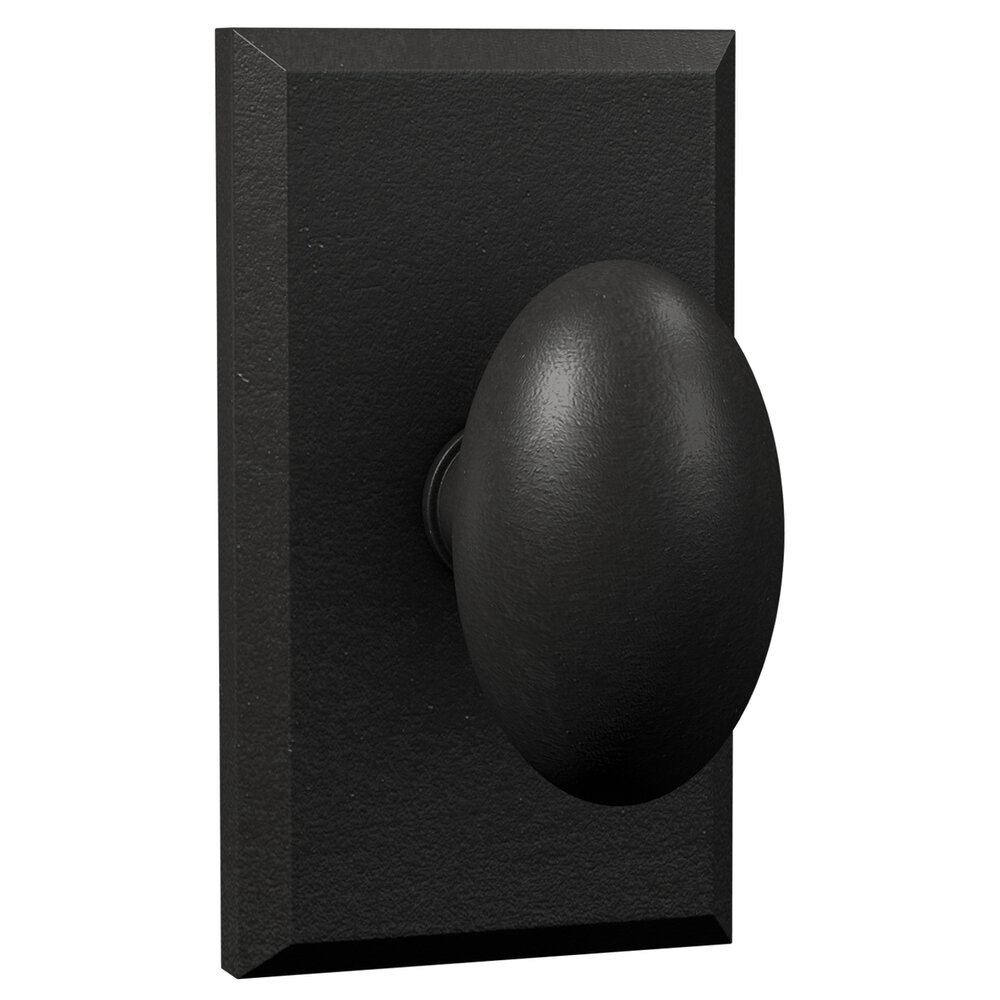 Passage Oxford 905G-1 Egg Knob with Rectangle Trim in Matte Black