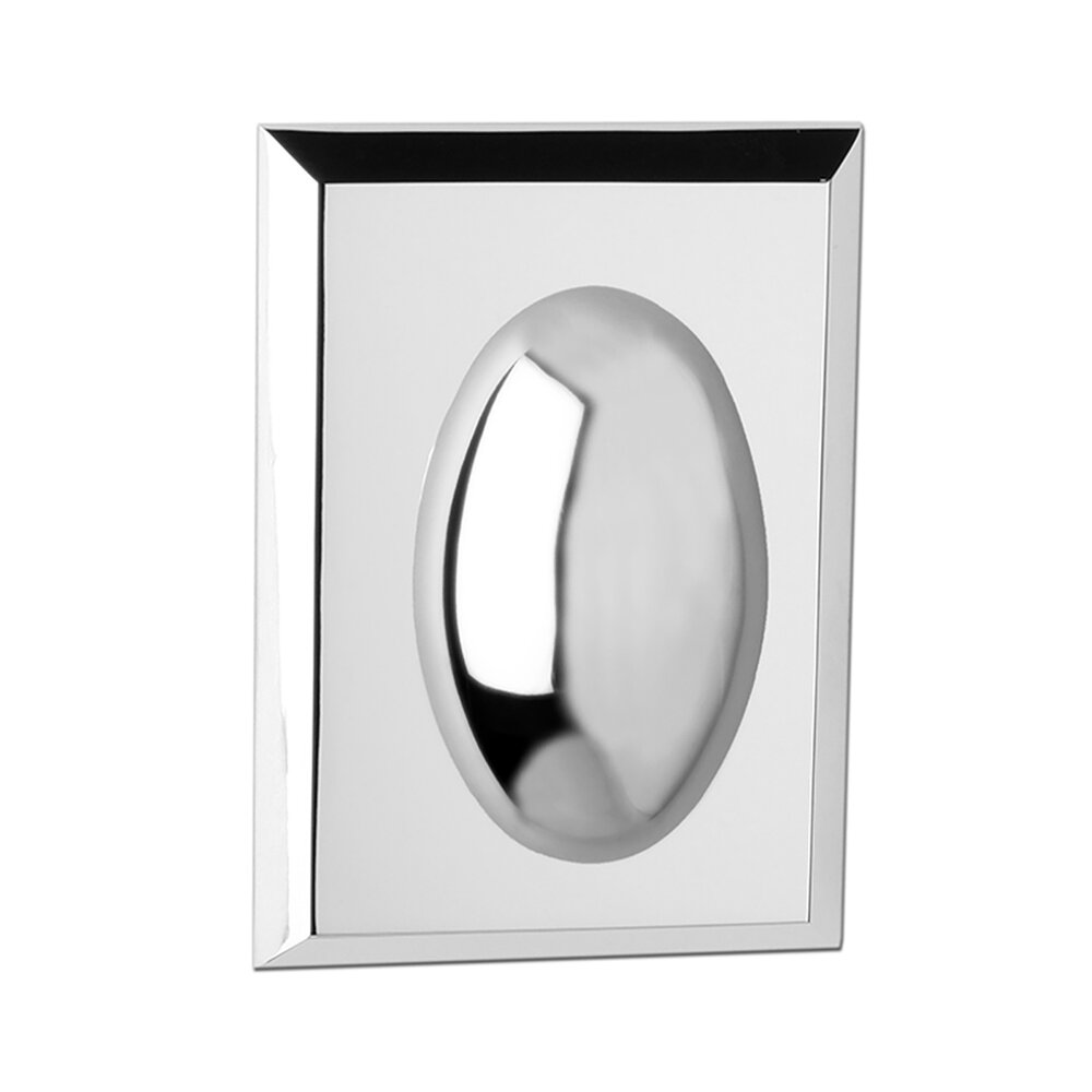 Privacy Oxford 905G-1 Egg Knob with Rectangle Trim in Bright Chrome