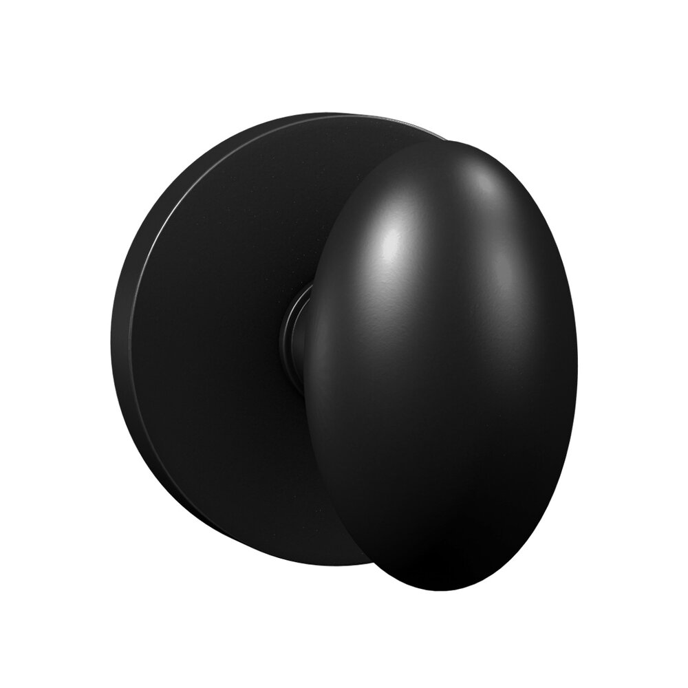 Privacy Oxford 905-6 Egg Knob with Round Trim in Matte Black