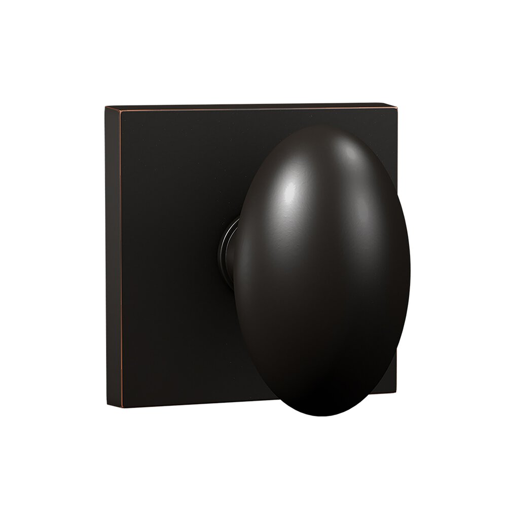 Privacy Oxford 905-7 Egg Knob with Square Trim in Oil Rubbed Bronze