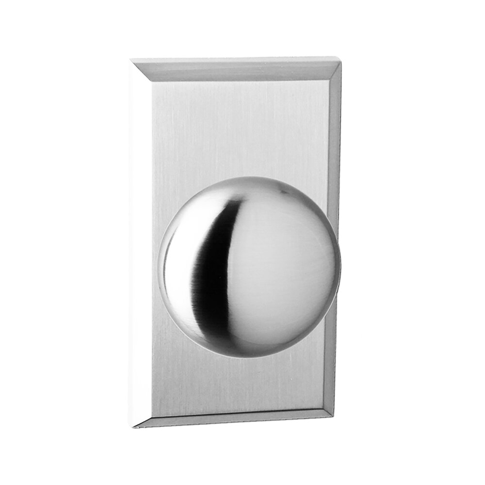Passage Macon 906G-1 Round Knob with Rectangle Trim in Bright Chrome