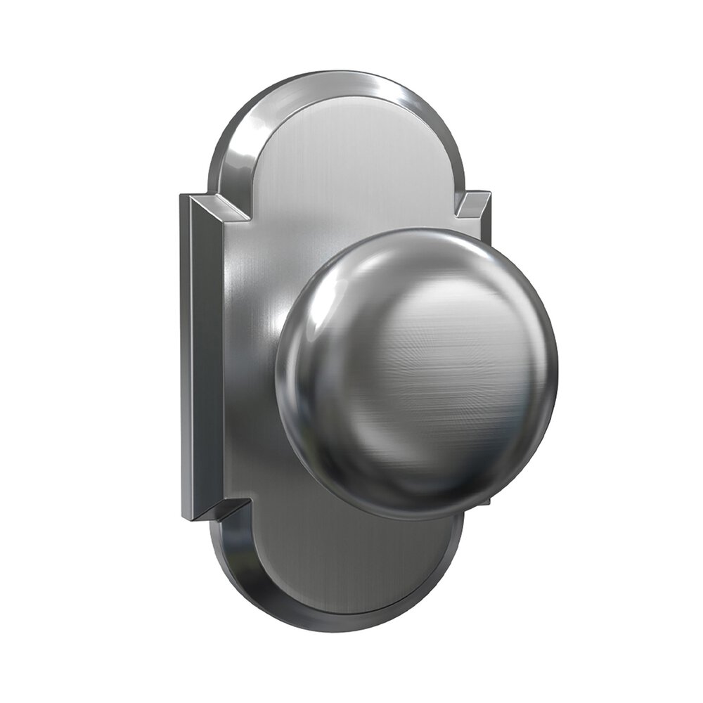 Privacy Macon 906G-2 Round Knob with Arched Trim in Satin Nickel