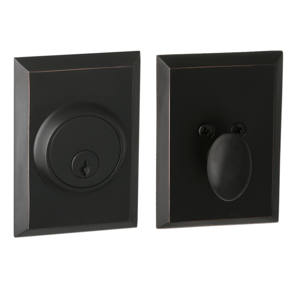 Rectangle Single Cylinder Deadbolt In Oil Rubbed Bronze