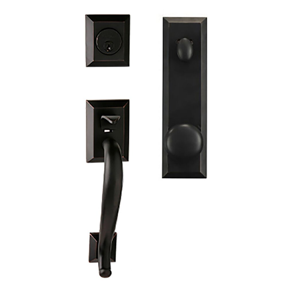 Savannah Single-Cylinder Handleset And 906-Macon Interior Knob In Oil Rubbed Bronze