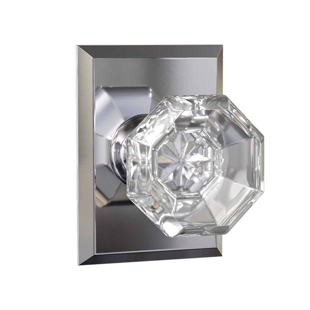 Passage Bancroft Crystal Knob with Arched Rose in Bright Chrome