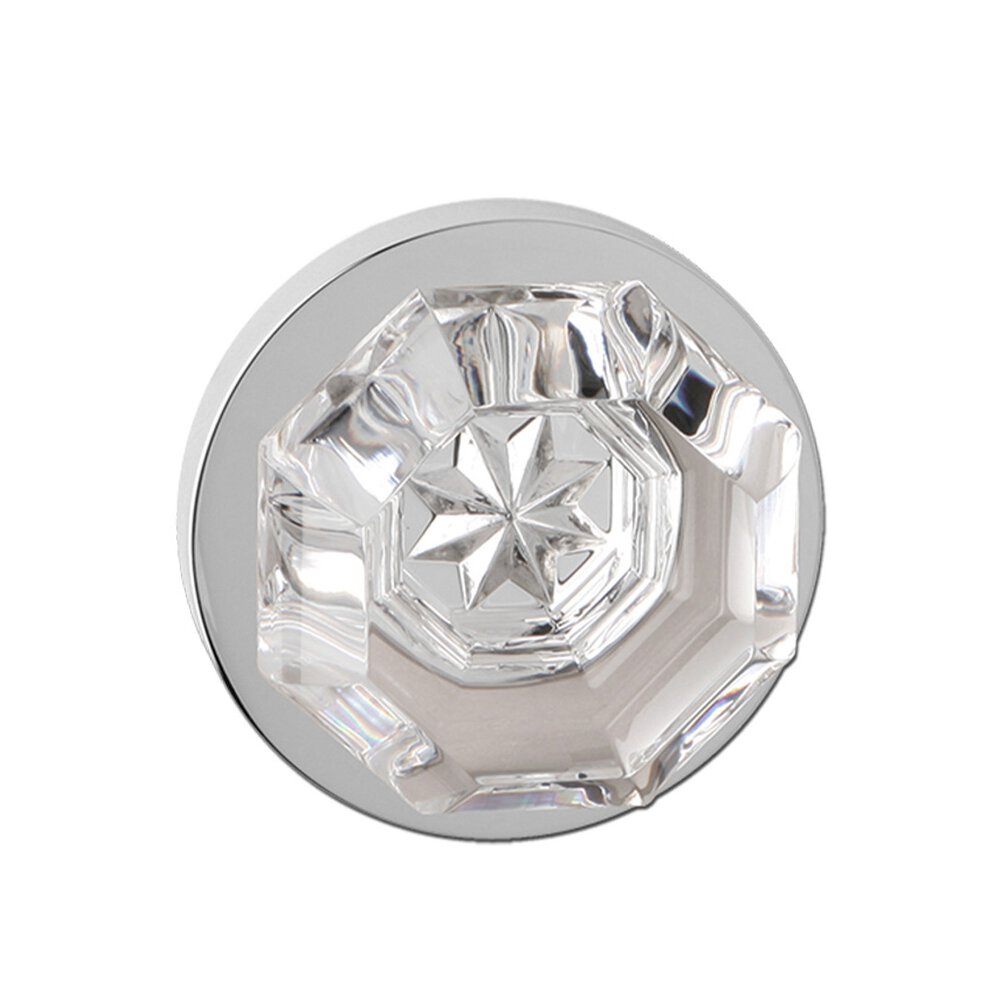 Passage Bancroft Crystal Knob with Round Rose in Bright Chrome