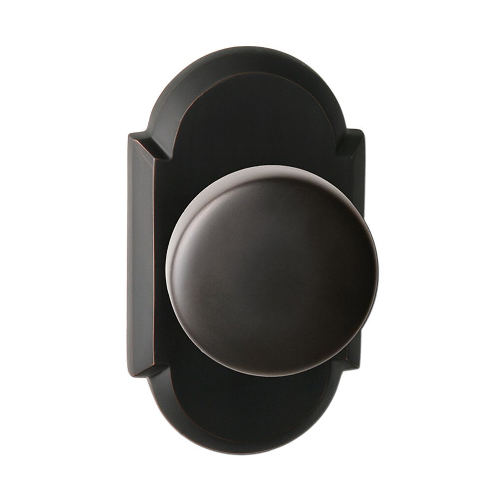 Single Dummy Nashville Knob with Arched Rose in Oil Rubbed Bronze