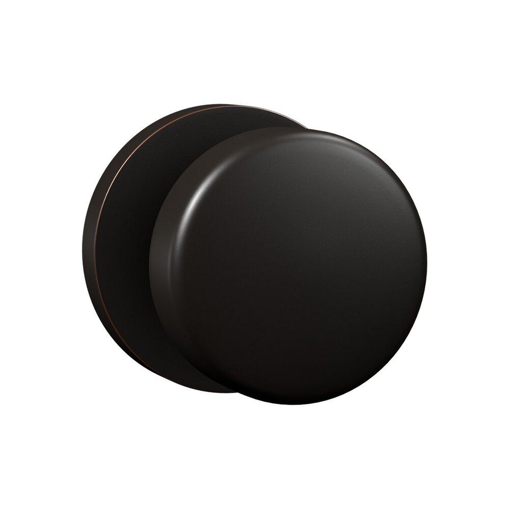 Passage Nashville Knob with Round Rose in Oil Rubbed Bronze