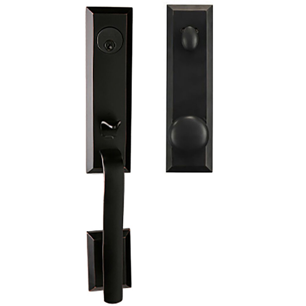 Austin Handleset With 615 Interior Plate And 906-Macon Interior Knob In Oil Rubbed Bronze