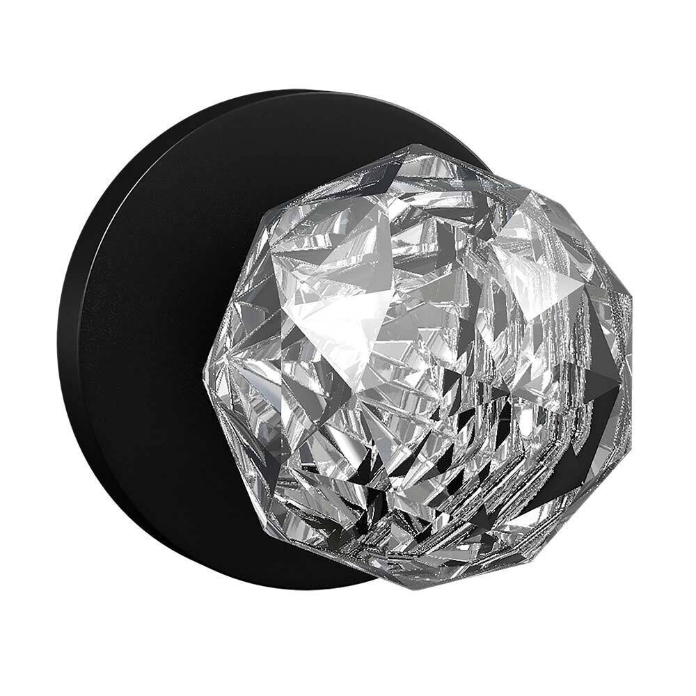 Passage Contemporary Round Rosette with Crystal Ball Knob in Black