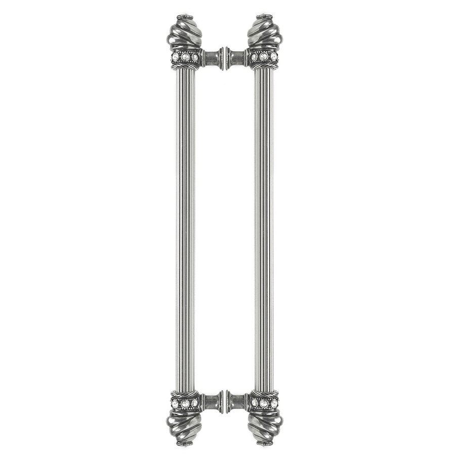 Back To Back 18" Centers Approx With 5/8" Reeded Center Long Pull With Swarovski Crystals In Oil Rubbed Bronze