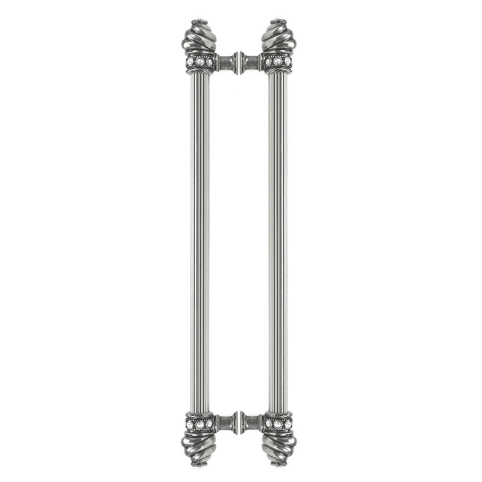 Back To Back 22" Centers Approx With 5/8" Reeded Center Long Pull With Swarovski Crystals In Oil Rubbed Bronze