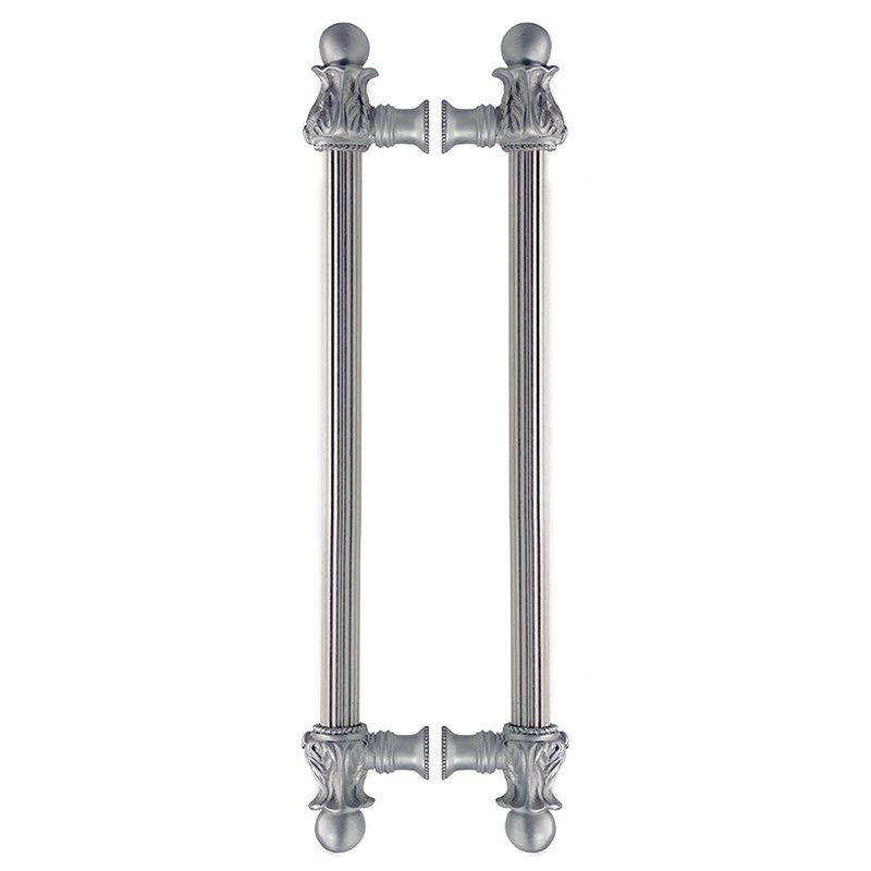 Acanthus Back To Back 12" Centers With 5/8" Reeded Center Long Pull Romanesque Style in Bronze