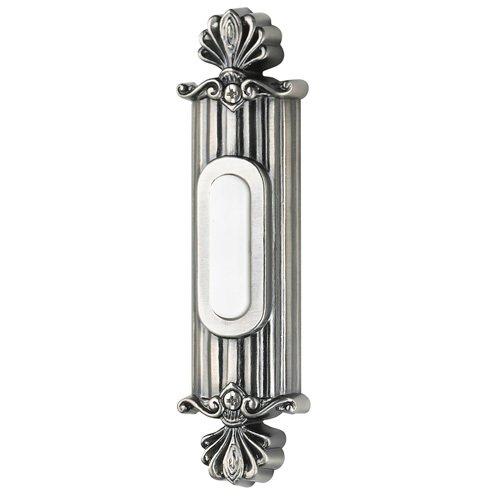 Surface Mount Straight Ornate Door Bell in Antique Pewter