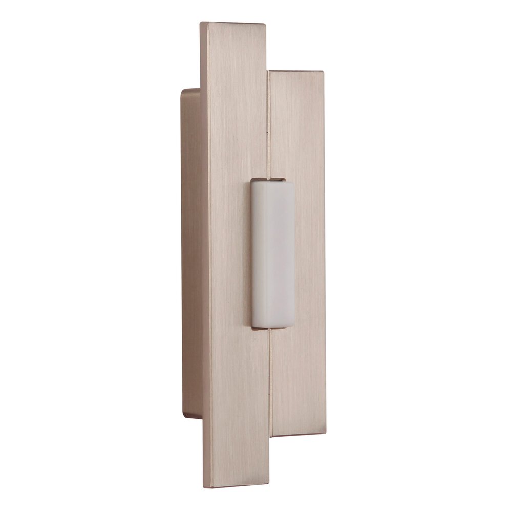 Asymmetrical Surface Mount Lighted Push Button Door Bell In Brushed Polished Nickel