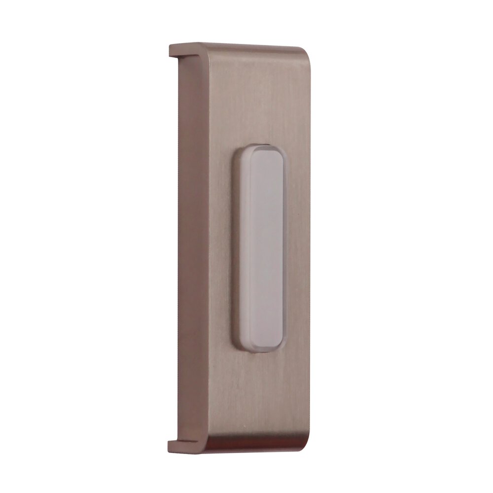 Surface Mount Lighted Push Button Door Bell With Waterfall Edge Rectangle In Brushed Polished Nickel