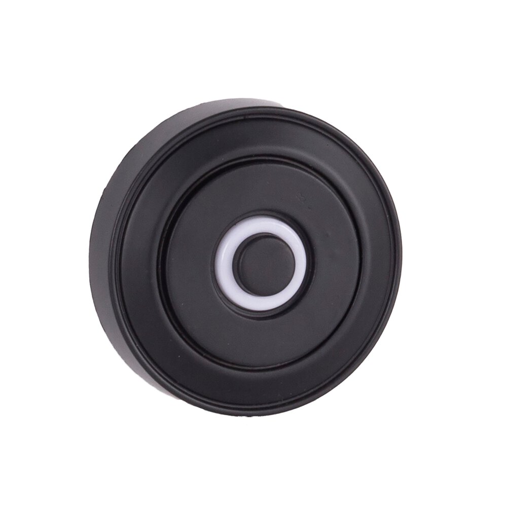 Surface Mount Lighted Push Button Door Bell With Round Led Halo Light In Flat Black