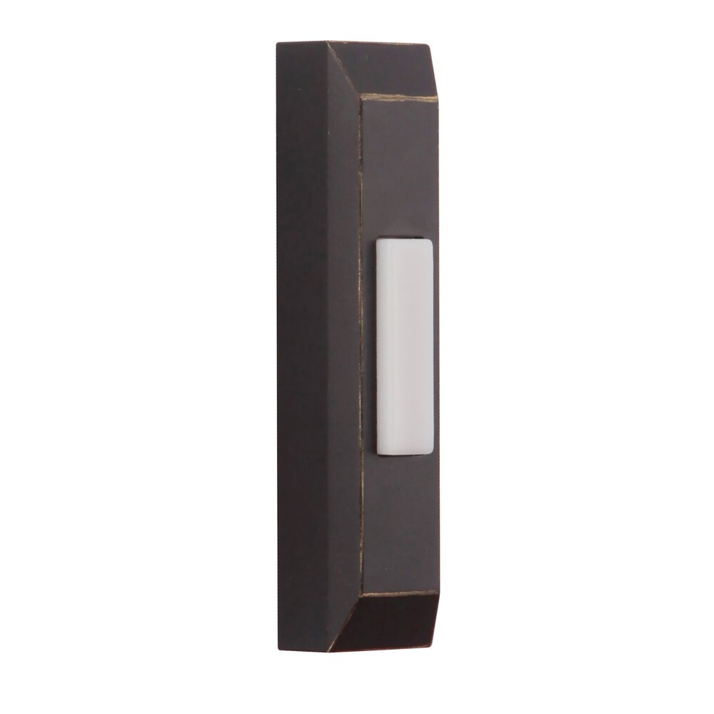 Surface Mount Lighted Push Button Door Bell With Thin Rectangle Profile In Antique Bronze
