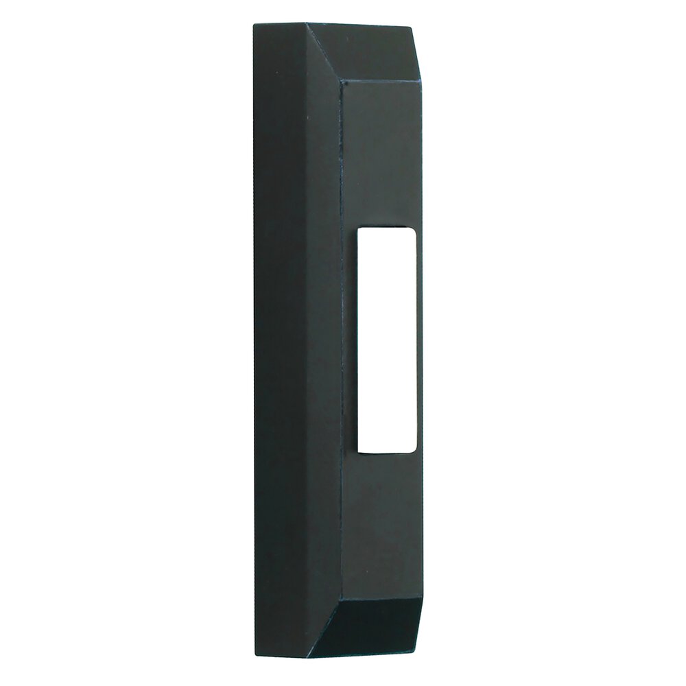 Surface Mount Lighted Push Button Door Bell With Thin Rectangle Profile In Flat Black