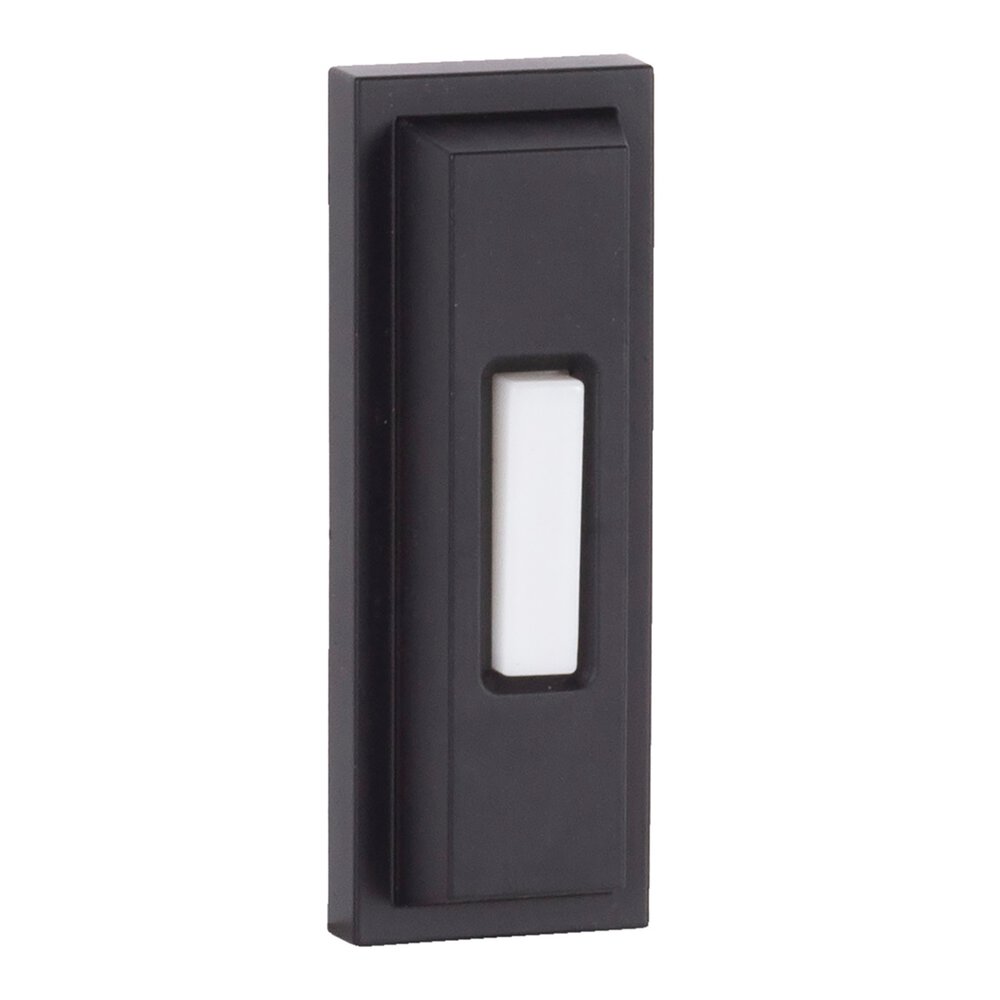 Surface Mount Lighted Push Button Door Bell With Beveled Rectangle In Flat Black