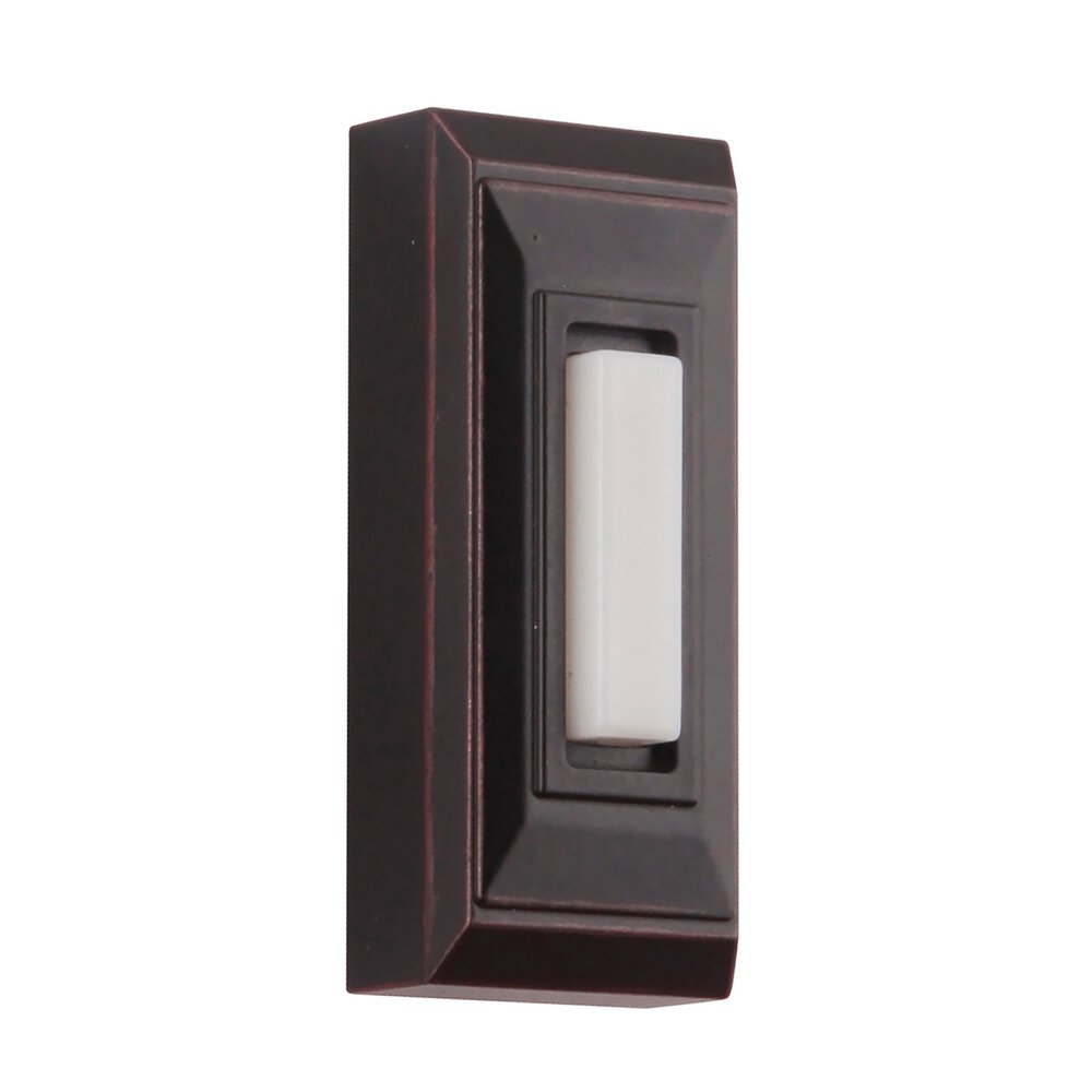 Surface Mount Lighted Push Button Door Bell With Stepped Rectangle In Oiled Bronze Gilded