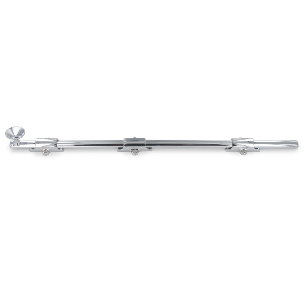 Solid Brass 18" Heavy Duty Surface Bolt in Polished Chrome