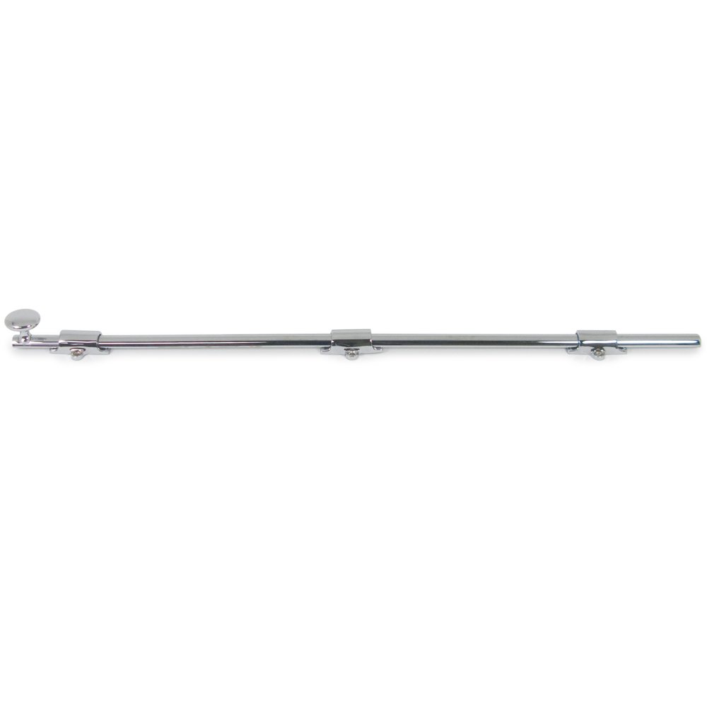 Solid Brass 24" Heavy Duty Surface Bolt in Polished Chrome