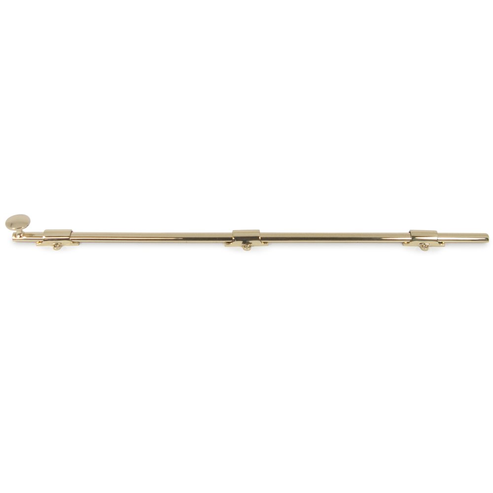 Solid Brass 24" Heavy Duty Surface Bolt in Polished Brass