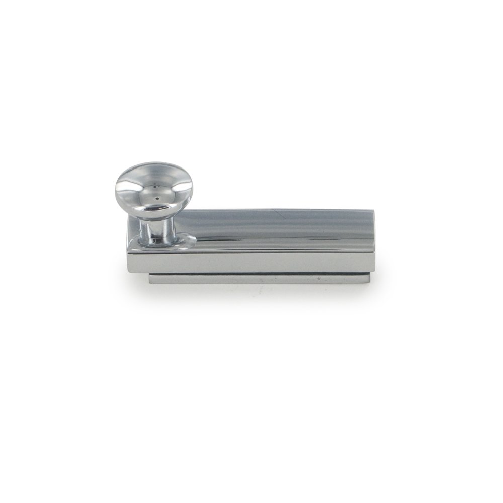 Solid Brass 2" Heavy Duty Surface Bolt with Concealed Screws in Polished Chrome