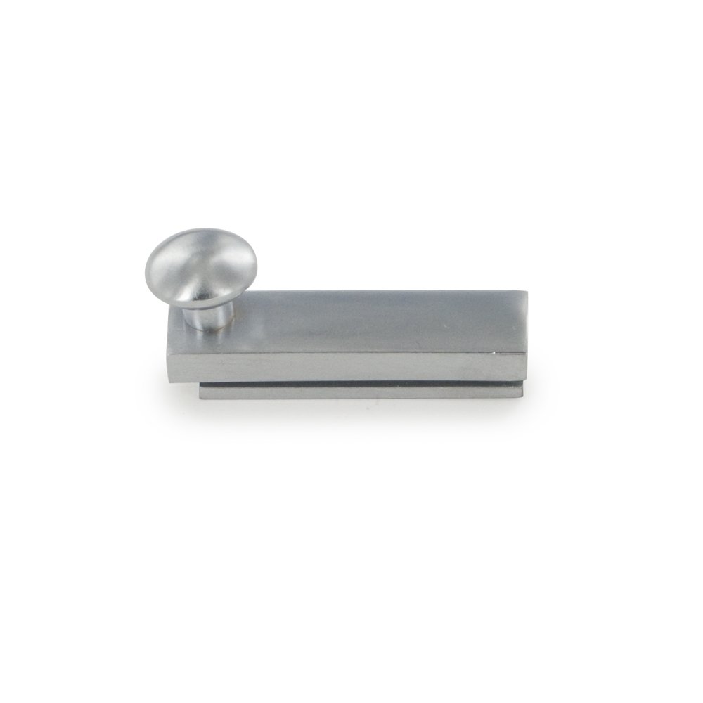 Solid Brass 2" Heavy Duty Surface Bolt with Concealed Screws in Brushed Chrome