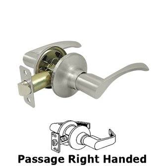 Right Handed Claremont Lever Passage in Brushed Nickel