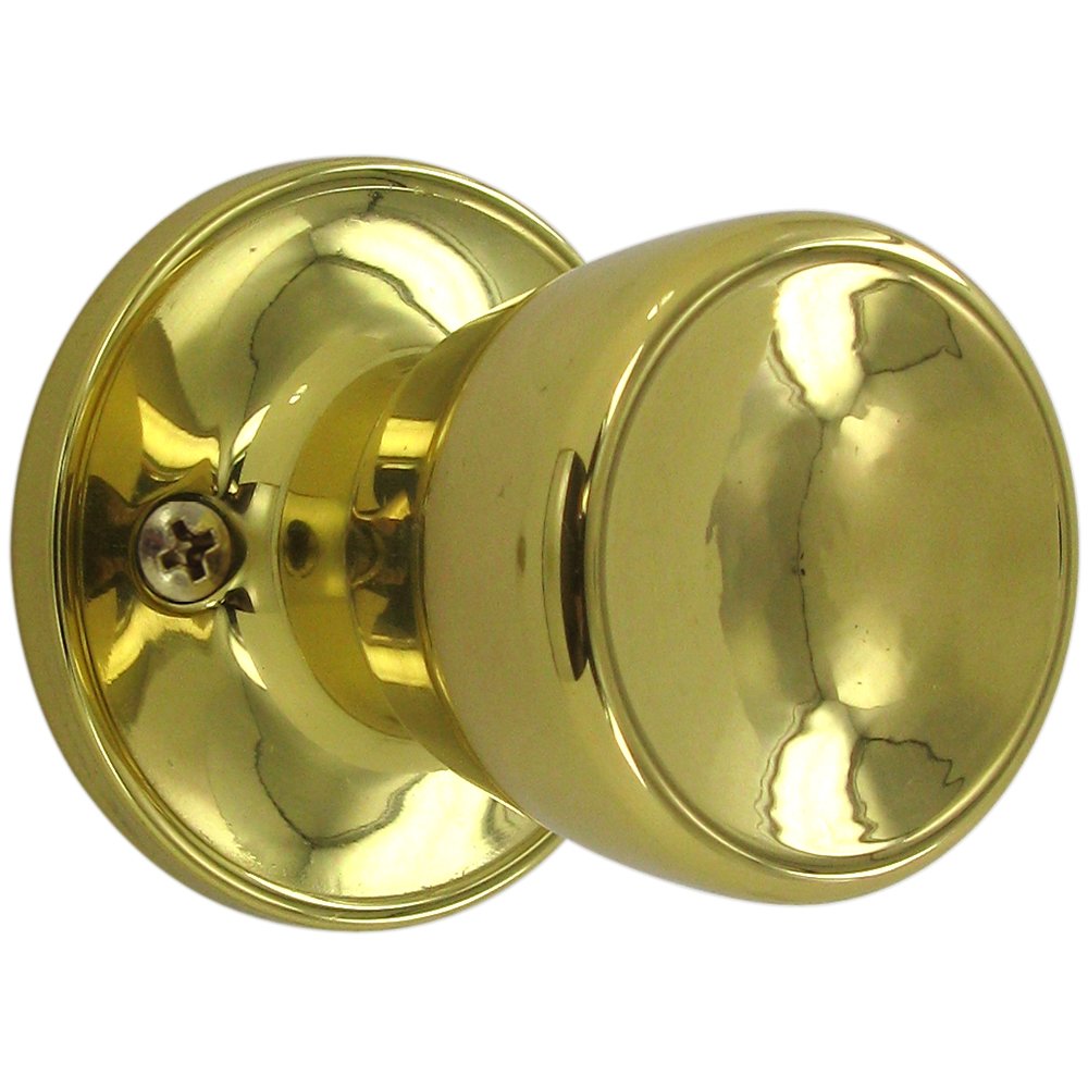 Passage Door Knob in Polished Brass