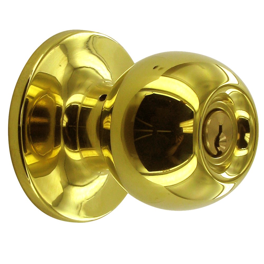 Keyed Entry Door Knob in PVD Brass