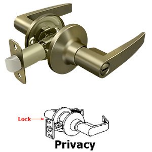 Morant Privacy Door Lever in Antique Brass