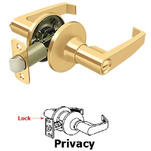 Linstead Privacy Door Lever in PVD Brass