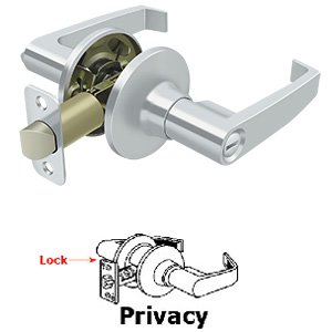Linstead Privacy Door Lever in Polished Chrome
