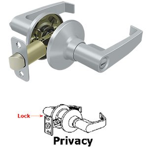 Linstead Privacy Door Lever in Brushed Chrome