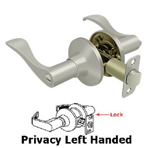 Savanna Left Handed Privacy Door Lever in Brushed Nickel