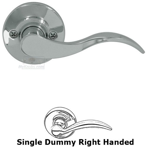 Right Handed Single Dummy Door Lever in Polished Chrome