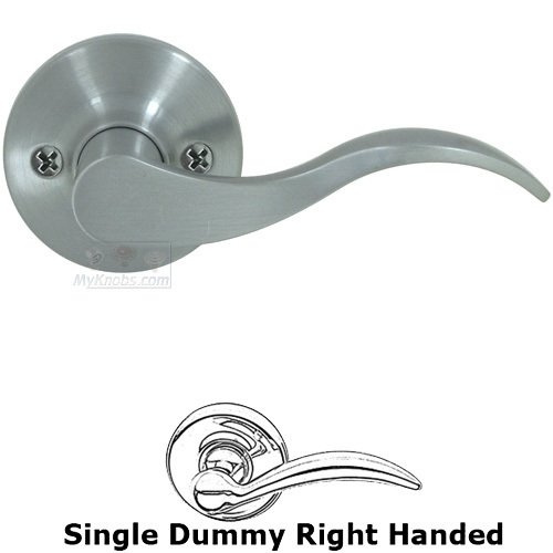Right Handed Single Dummy Door Lever in Brushed Chrome