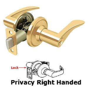 Trelawny Right Handed Privacy Door Lever in PVD Brass