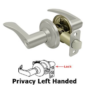 Trelawny Left Handed Privacy Door Lever in Brushed Nickel