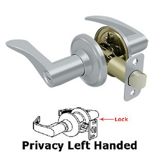 Trelawny Left Handed Privacy Door Lever in Brushed Chrome