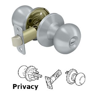 Portland Privacy Door Knob in Brushed Chrome
