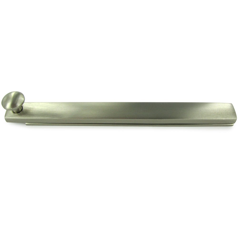 Solid Brass 6" Heavy Duty Surface Bolt with Concealed Screws in Brushed Nickel