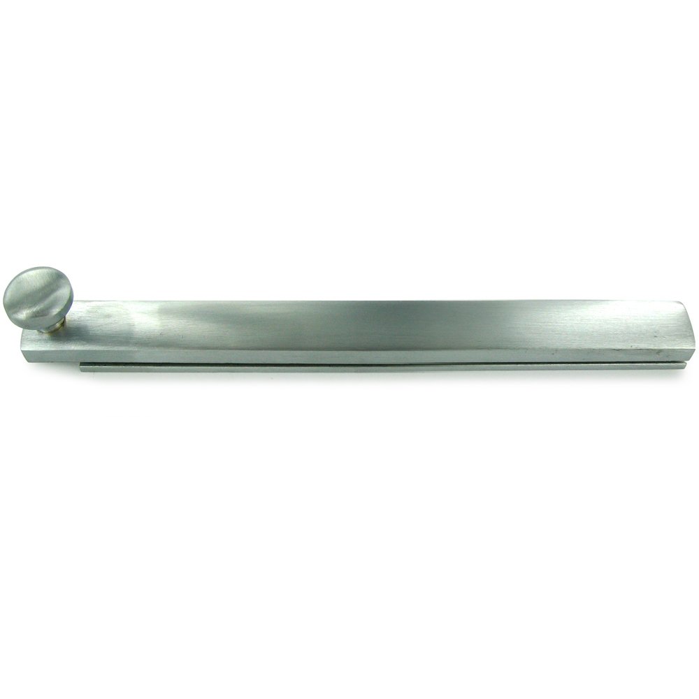 Solid Brass 6" Heavy Duty Surface Bolt with Concealed Screws in Brushed Chrome
