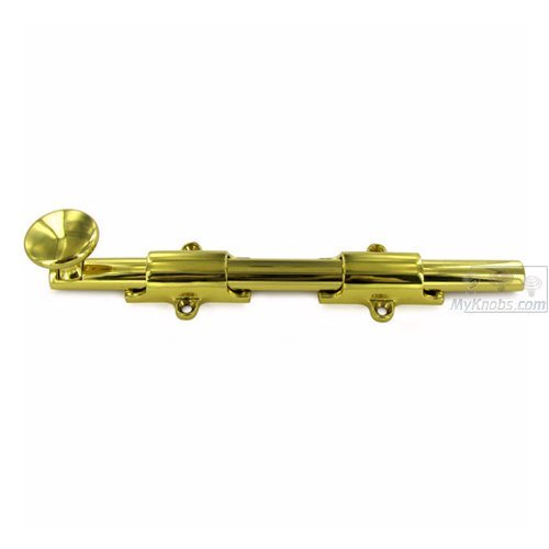Solid Brass 8" Heavy Duty Surface Bolt in Polished Brass