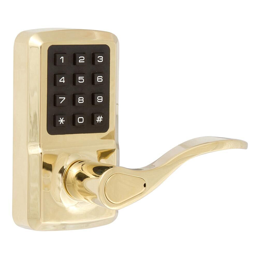 Entry SK500 Electronic Lock with Right Handed Logan Lever in Lifetime Brass